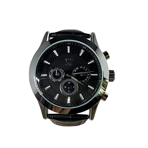 Lisa International Men's 100% Genuine Leather Automatic Watch (Silver Bezel,