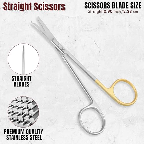 Image of Suture Stitch Scissors 11cm with Delicate Hook Surgical Nursing Medical Scissors Perfect for Suture Removal, First Aid, EMS Training Premium Quality Instrument- Stainless Steel