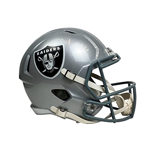 NFL Oakland Raiders Riddell Full Size Replica Speed Helmet Medium Silver