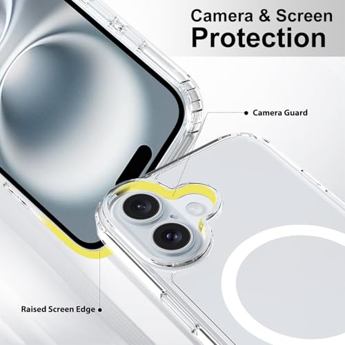Image of FanTEK Phone Case Compatible with iPhone 16 6.1 Inch, Magnetic Case Clear Protective Bumper Hard Back Cover