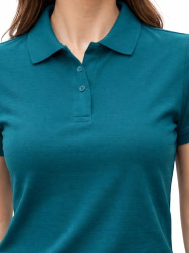Image of Juneberry Women's Cotton Lycra Polo T- Shirt, Short Sleeve Casual Top, Soft, Lightweight, Stretchable & Stylish, Versatile Everyday Wear, Sizes S-2XL
