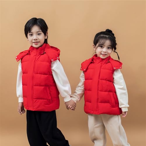 Boys Girls Kids Winter Down Vest Windproof Sleeveless Jacket with Detachable Hooded Lightweight Outerwear2