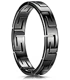 King Ring 4mm Greek Ring – Viking Stainless Steel Band for Men & Women K04 – Black 08