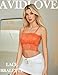 Avidlove Camisole Tops for Women Lace Cute Babydoll Bodysuit Lingerie (Orange, Large)