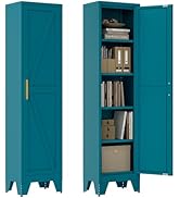 Washsemba - clóset de almacenamiento de metal de 67 pulgadas con puertas de granero, archivador de acero para oficina en casa,