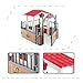 Cunlvyyds Horse Stable Playset Pavilion 7.3x5.5x6.3'' Plastic Horse Barn Playset Pavilion Educational Toys