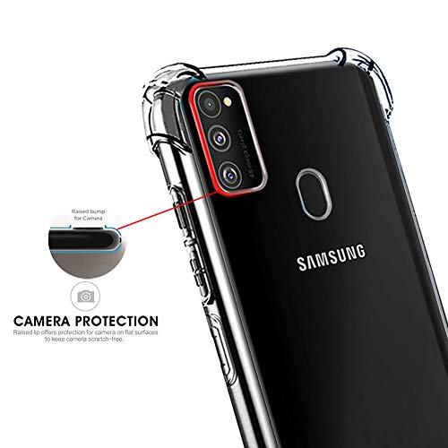 Image of TheGiftKart Transparent Crystal Clear Back Cover Case for Samsung Galaxy M21 / M21 2021 Edition / M30s | Shockproof Soft TPU Case | Cushioned Edges for Ultimate Protection Cover (TPU, Transparent)