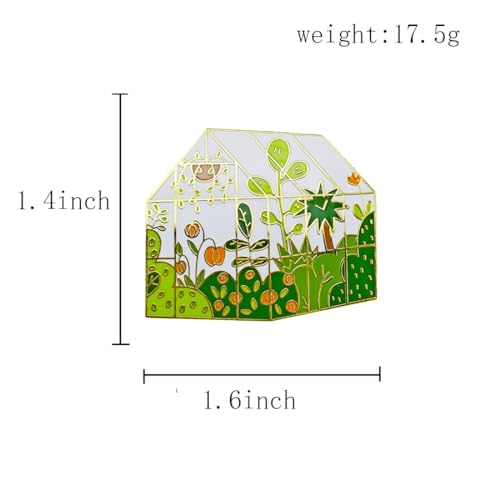 Image of Garden Greenhouse Shed Enamel Pin Badge Accessories - Growth, Garden, Flower, Plant Lapel Pin Brooch