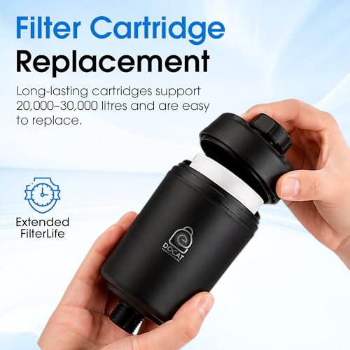 Image of DOCAT 15 Stage Replacement Cartridge for Shower & Tap Filter, Hard Water Softener Cartridge, Removes Chlorine, Sediments & Bad Odor, Reduces Hair Fall & Dry Skin, Compatible with Most PF 15 Filters