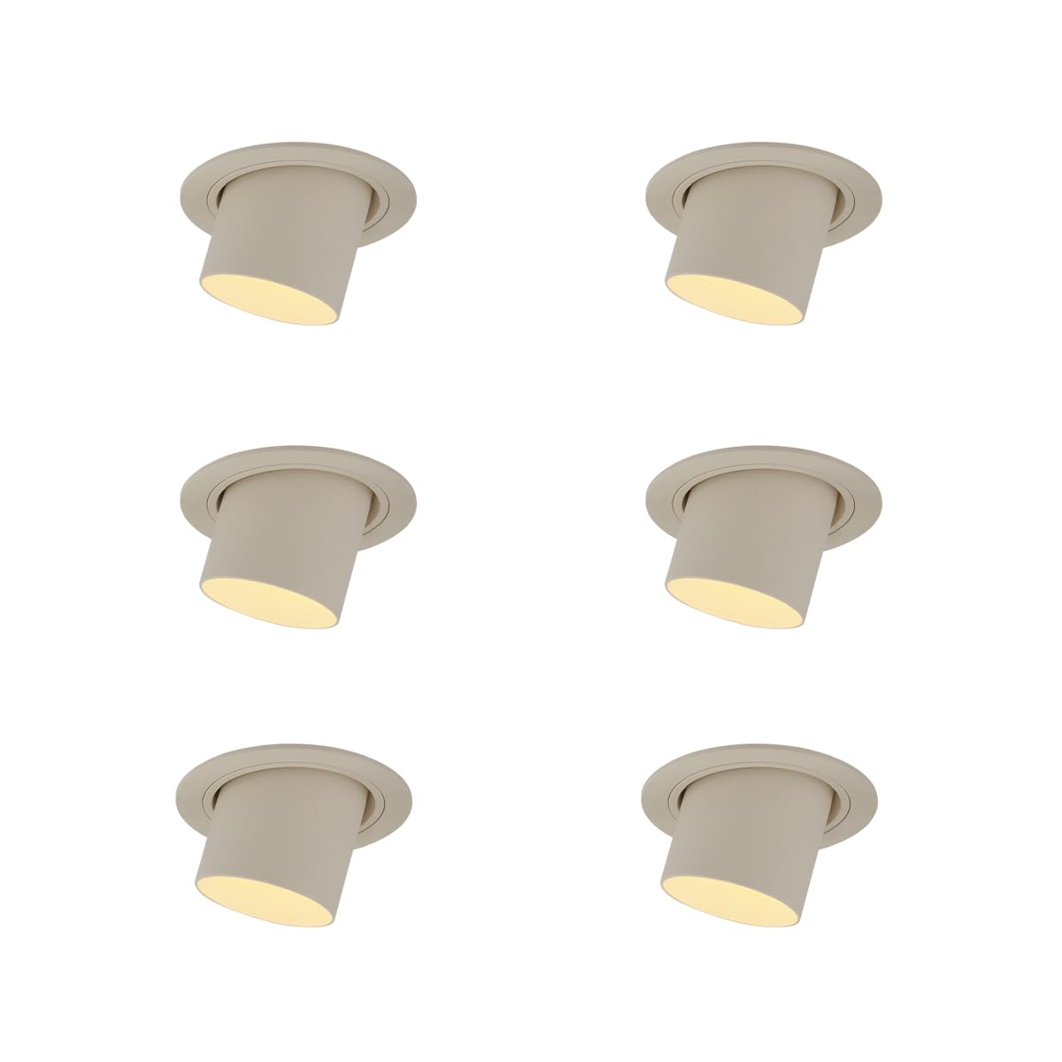 Qazqa Cream Recessed Spotlight, Downlight - Installa - Beige, 9.2Cm, Round, Indoor, Set Of 6