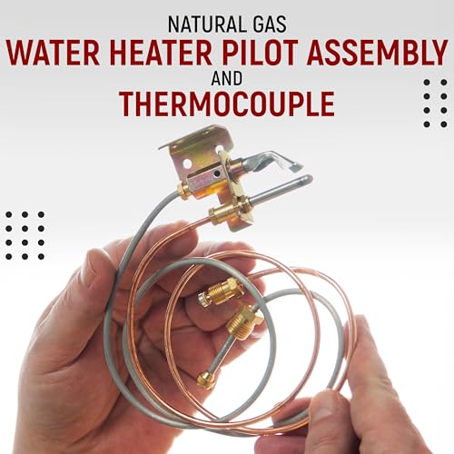 Image of Water Heater Pilot Assembly, 24'' Pilot Thermocouple for Gas Water Heaters, Fits Desa, NR, Sears, Remington, Reddy, All-Pro, Universal