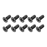 METALLIXITY Phillips Flat Head Screws (M3.5 x 8mm) 50Pcs, Carbon Steel Machine Screws - for Glasses Watch and Other Small Electronics, Black