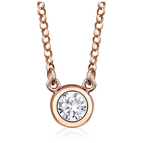Sterling Silver Rose Gold Diamond Necklace Cover