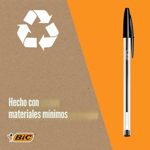 Miniatura 6 de Bic Cristal Original, Bolígrafos Punta Media, Óptimo Para Uso Escolar Y Oficinas 1,0mm , Negro, Caja De 50 Unidades
