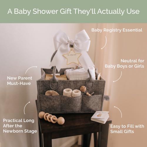 Image of Parker Baby Diaper Caddy - Nursery Storage Bin and Car Organizer for Diapers and Baby Wipes - Charcoal, Regular (Pack of 2)