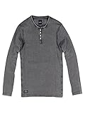 schöne Waffeloptik engbers Herren Henley Shirt, 31113, Grau in Größe L
