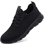 DaoLxi Womens Running Walking Tennis Shoes Fashion Sneakers Non Slip Resistant Workout Slip on Casual Workout Athletic Gym Fitness Sport Shoes for Jogging Black Size 7