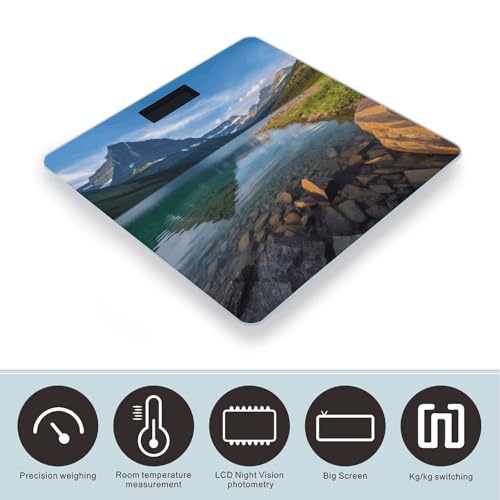 Báscula digital para baño con vidrio templado y pantalla LCD miniatura 3