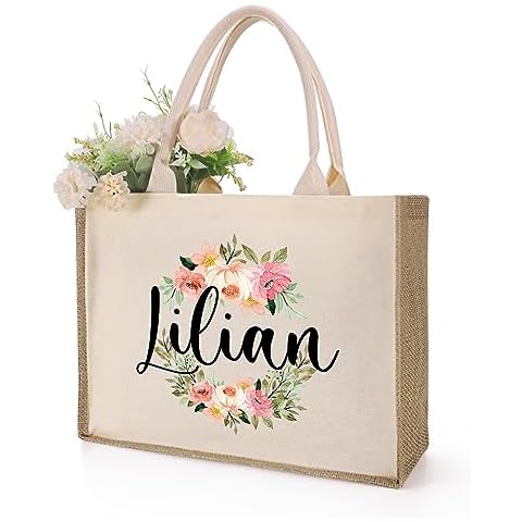 TEAYASON Personalised Jute Tote Bag for All Occasions Cover