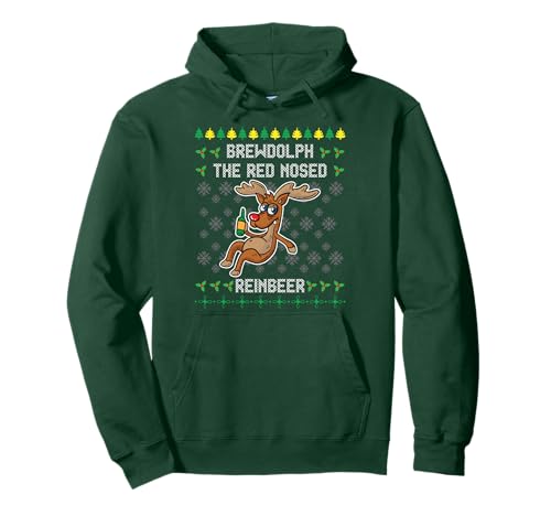 Brewdolph The Red Nose Reinbeer Rudolph Bier Rentier X-Mas Pullover...