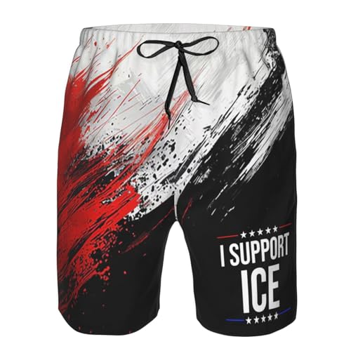 Board Shorts,I Support Ice I Stand with Ice Mens Swim Trunks,Quick Dry Swim Shorts Beach Short Swimwear with Pockets2