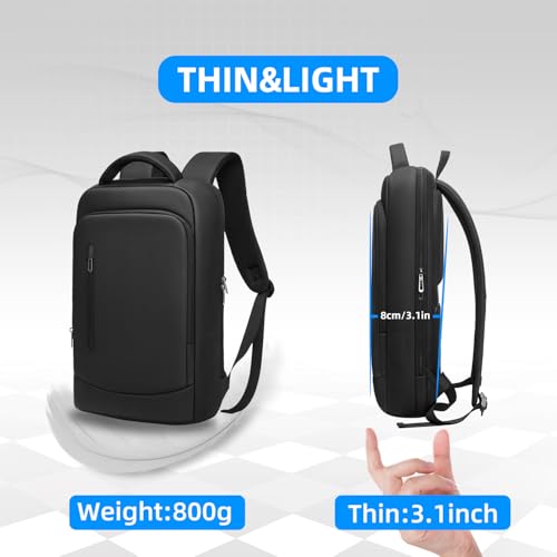Slim Business Laptop Backpack for Men 15.6 Inch Computer Lightweight Anti-Impact Protection Travel Backpacks Water Resistant Laptop Bag for Work Office College-Black4