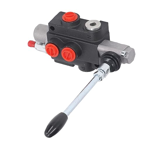 Válvula Hidráulica de Control de Flujo Espira Doble Efecto con Barra de Alivio Ajustable y para Accesorios de Tractor Kit Compatible con Sistemas Hidráulicos de Maquinaria y Camiones