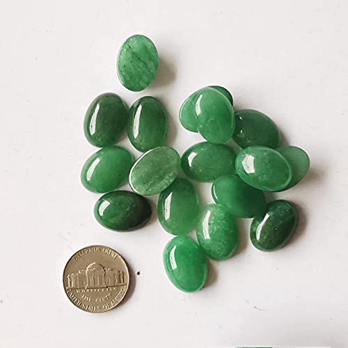 Manekieko 7 Pcs Natural Green Aventurine Oval Cabochons Flatback Crystal Stone Gemstones Beads for Jewelry Making DIY,18x13mm - Image 3
