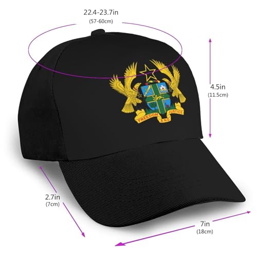 Ghana Coat of Arms Unisex Classic Adjustable Curved Brim Baseball Cap, Trucker Hat2