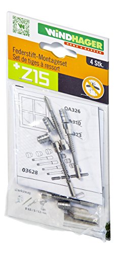Windhager Federstift-Set für Insektenschutzfenster, Montageset, metallic grau, für Spannrahmenfenster PLUS und EXPERT