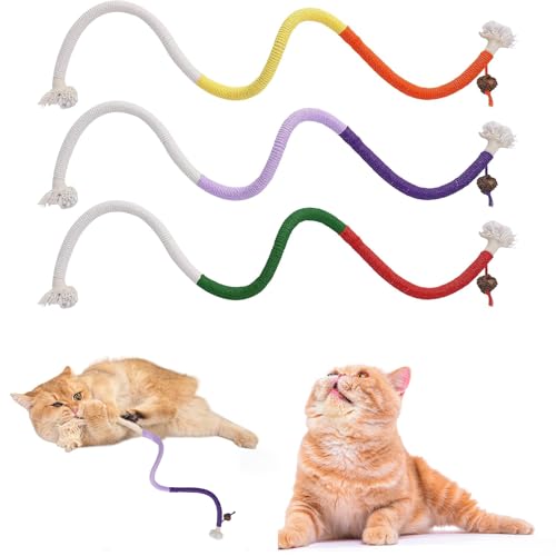 Skysunny Cat Toys Chew Ropes Toys,3pc Cat Rope Toys for Indoor Cat Interactive Catnip Toys Kitten Toys for Teeth Cleaning Catnip Rope Toys