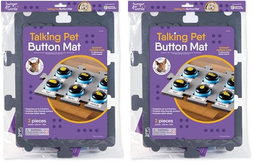 Hunger for Words Talking Pet Button Mat - 1pc Talking Dog Button Mat, Talking Dog Button Storage, Single Mat Holds Up to 6 Buttons (Buttons Sold Separately) (Pack of 2)