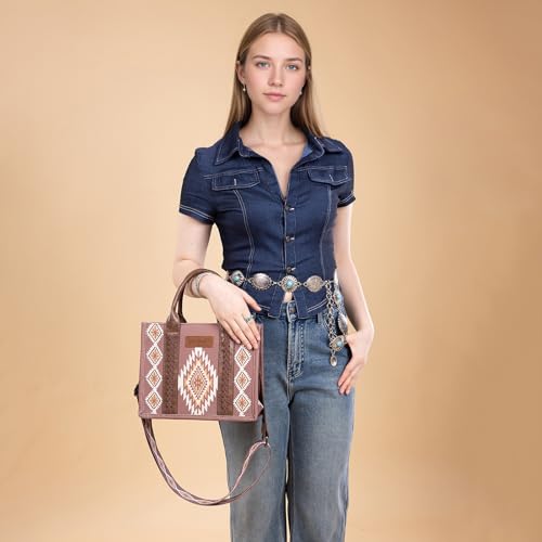 Image of Montana West X Wrangler Tote Bag for Women Boho Aztec Shoulder Purse Top Handle Satchel Handbag