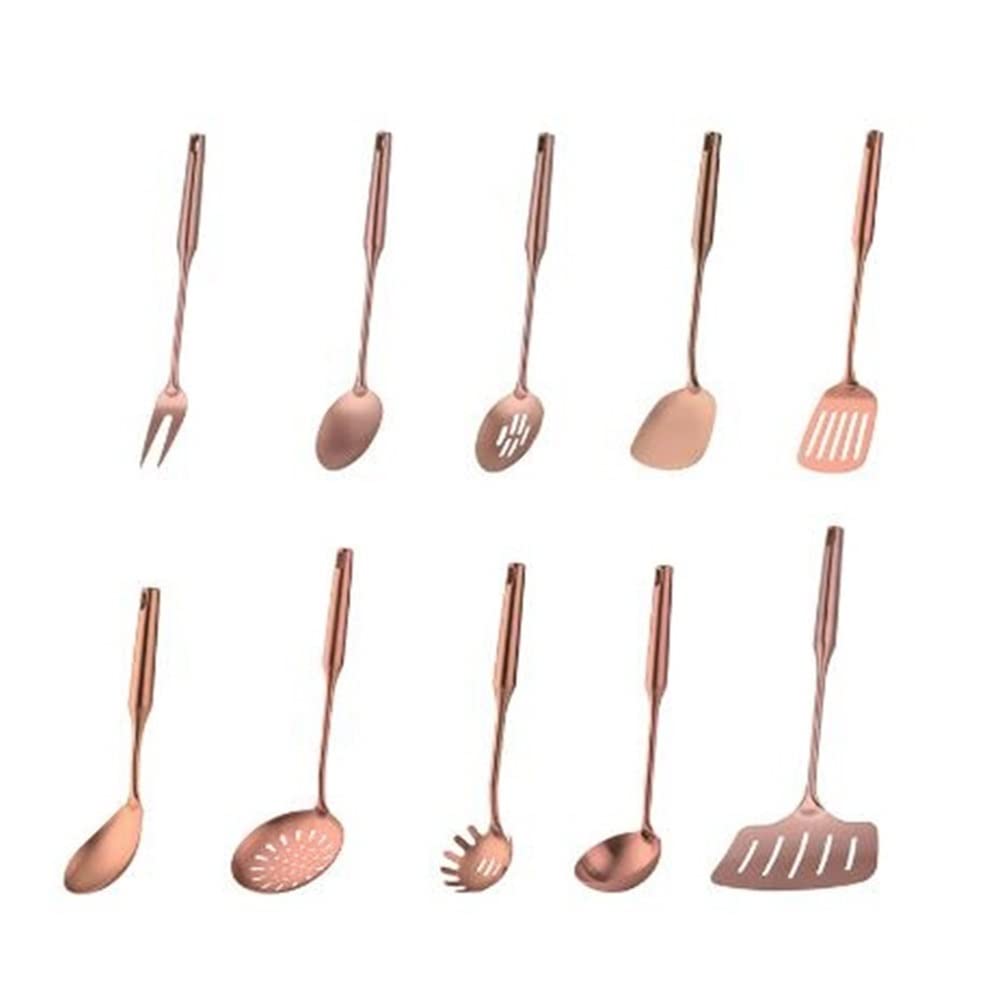 10 Szt./Zestaw Złotych Narzędzi Kuchennych Ze Stali Nierdzewnej, Łyżka, Łopatka, Naczynia Kuchenne, Narzędzia Kuchenne, Łyżka, Łopatka, Różowe Złoto, Różowe Złoto