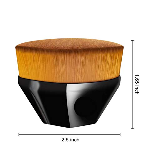 Aooba Foundation Makeup Brush With Portable Case, Flat Top High-Density Face Brush For Flawless Powder, Cream Cosmetics (Black) #TOP1