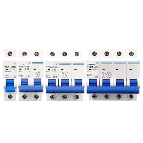 MCB TOB1-63H interruptor magnetotérmico Curva C 1P 2P de 3A a 63A para control de corriente alterna 5