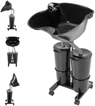 Electric Portable Shampoo Bowl Shampoo Table Hairdressers Shampoo Basin Home Sink Shampoo Tray With Adjustable Height and Downspout; Sprinkler with On/Off Switch