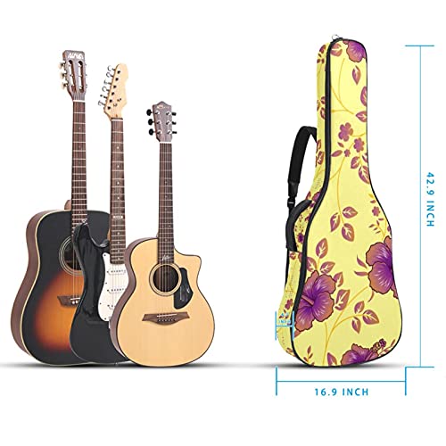 Sac à dos jaune fleuri pour guitare basse idéal trajets