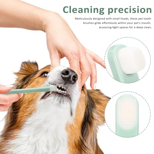 Image of Pet Oral Cleaning Toothbrush Set - Soft Bristle Toothbrushes for Cats Dogs and Rabbits - Care for Sensitive Teeth - 3 Pack