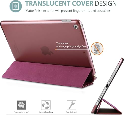 ProCase iPad 10.2 Case 2021 9th Gen/ 2020 8th Gen/ 2019 7th Gen Case with Tempered Glass Screen Protector, Slim Stand Hard Shell Protective Smart Cover for 10.2” iPad 9th/8th/7th Generation -Wine by ProCase - Image 3