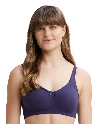 Image of Jockey FE41 Women Wirefree Non Padded Super Combed Cotton Elastane Stretch Full Coverage Everyday Bra with Concealed Shaper Panel