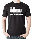 Engineer T-shirt Classic Gift for Engineer (XL, Black)