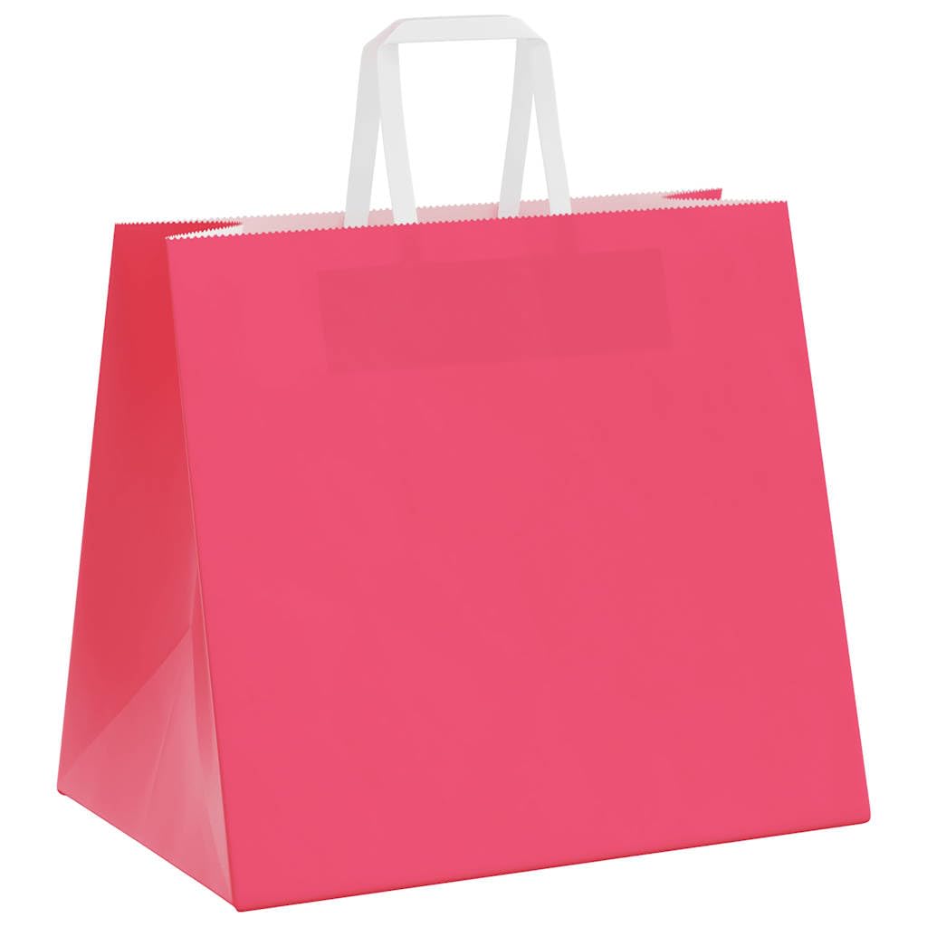 Bolsas de papel 250 piezas con asas rosa 32 x 22 x 28 cm