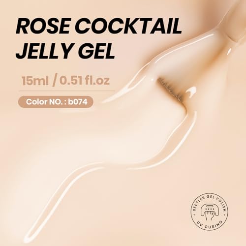 Image of Beetles Nude Gel Polish, 15ml Jelly Neutral Nude Gel Nail Polish Set Translucent Effect Concealer Soak Off UV Spring Summer French Art Design Gift for Women