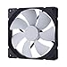 Fractal Design Dynamic X2 GP-14 Computer Fan - Silent Fan - High Airflow – 140x140x25 mm – 1000RPM – FDB-Bearings – Trip Wire - Aerodynamically Shaped Struts – 12v - Black/White (Single)