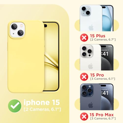 Image of GolbinBox Magnetic for iPhone 15 Case, Silicone Cover, Buttercream Yellow