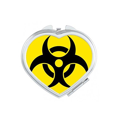 Miroir de poche motif cœur symbole toxique, accessoire de maquillage compact portable DIYthinker