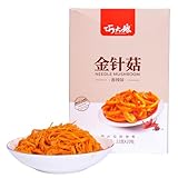 Fresh Spicy Enoki Mushrooms,Savory Spicy Mushroom Snack in Red Oil,Latiao, Strip Series...