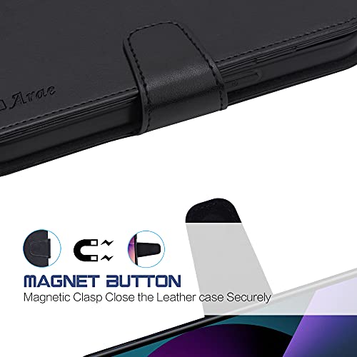 Arae Compatible With Iphone 13 Mini Case Wallet Flip Cover With Card Holder And Wrist Strap For Iphone 13 Mini 5.4 Inch-Black #TOP5