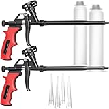 2PCS Red Foam Gun – Heavy Duty PU Foaming Sealant Sprayer for Caulking and Insulation Professional Foaming Gun Spray Application for Filling and Sealing Caulking Gun